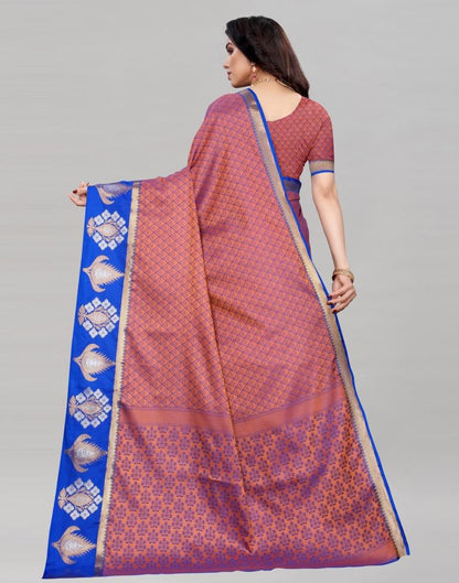 Awesome Bluish Peach Silk Saree | Sudathi