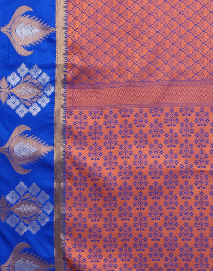 Awesome Bluish Peach Silk Saree | Sudathi