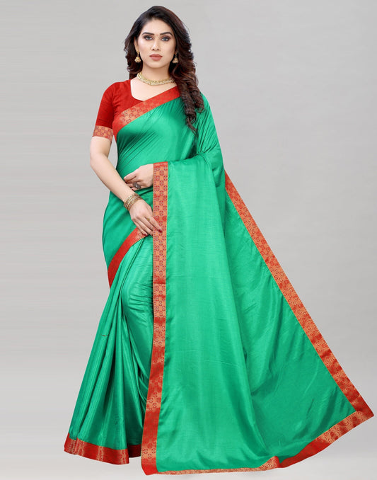 Persian Green Silk Plain Saree | Sudathi