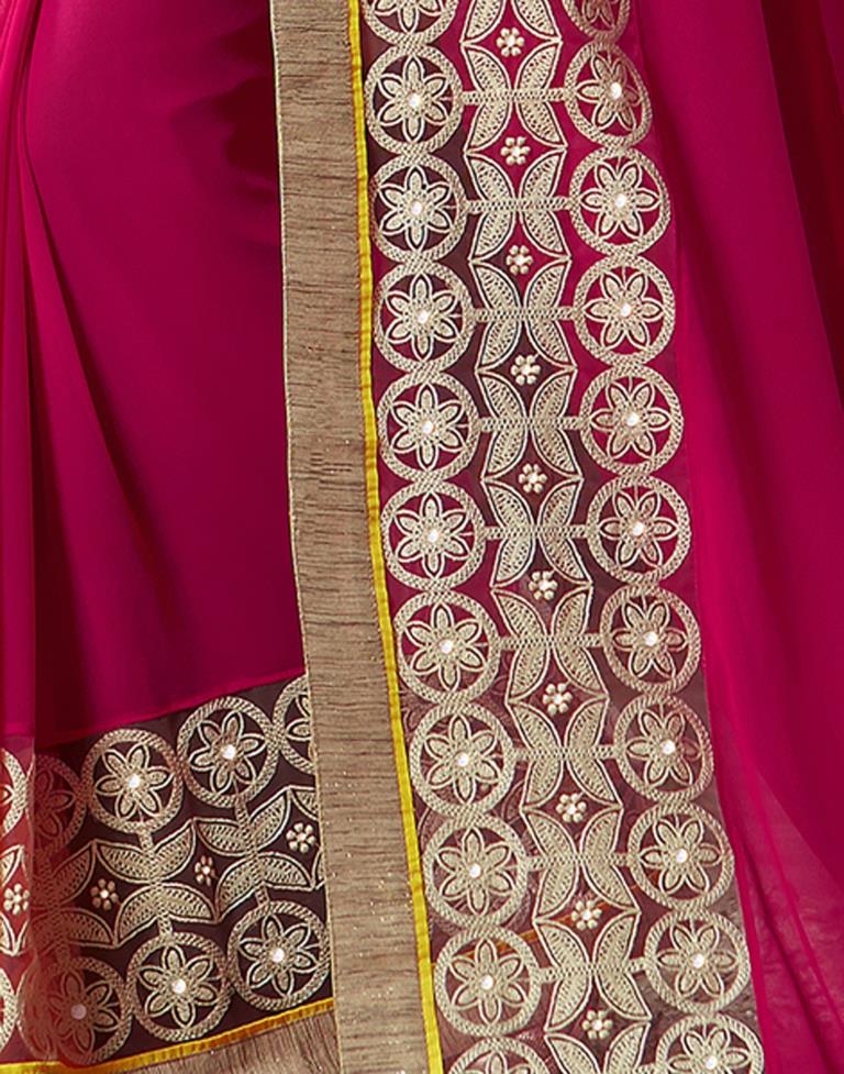 Hot Pink Embroidery Saree | Sudathi