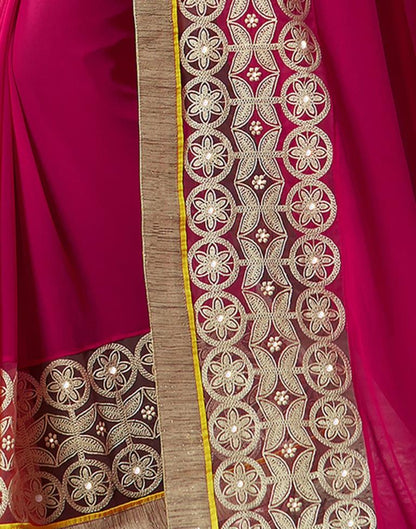 Hot Pink Embroidery Saree | Sudathi