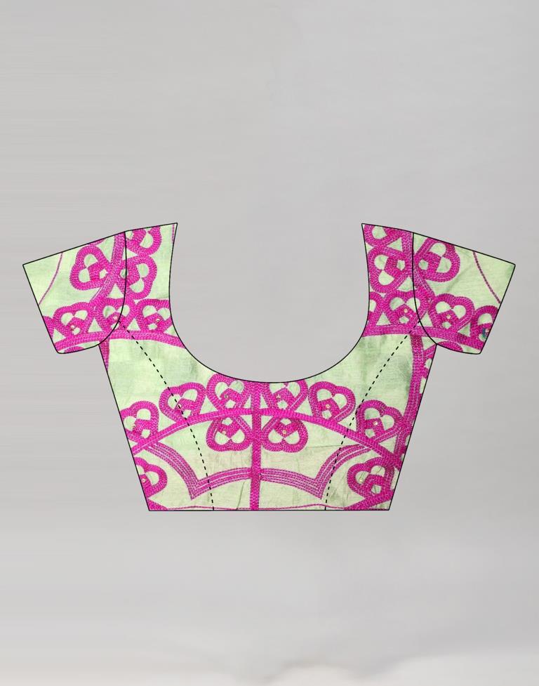 Pista Green Embroidery Saree | Sudathi