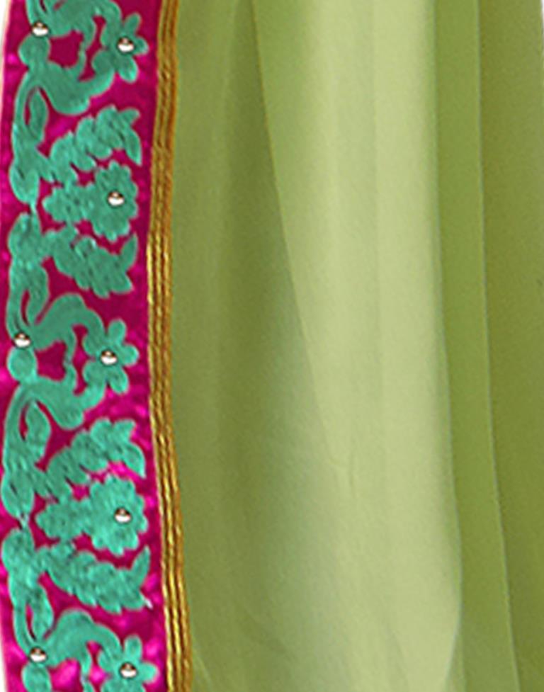 Pista Green Embroidery Saree | Sudathi