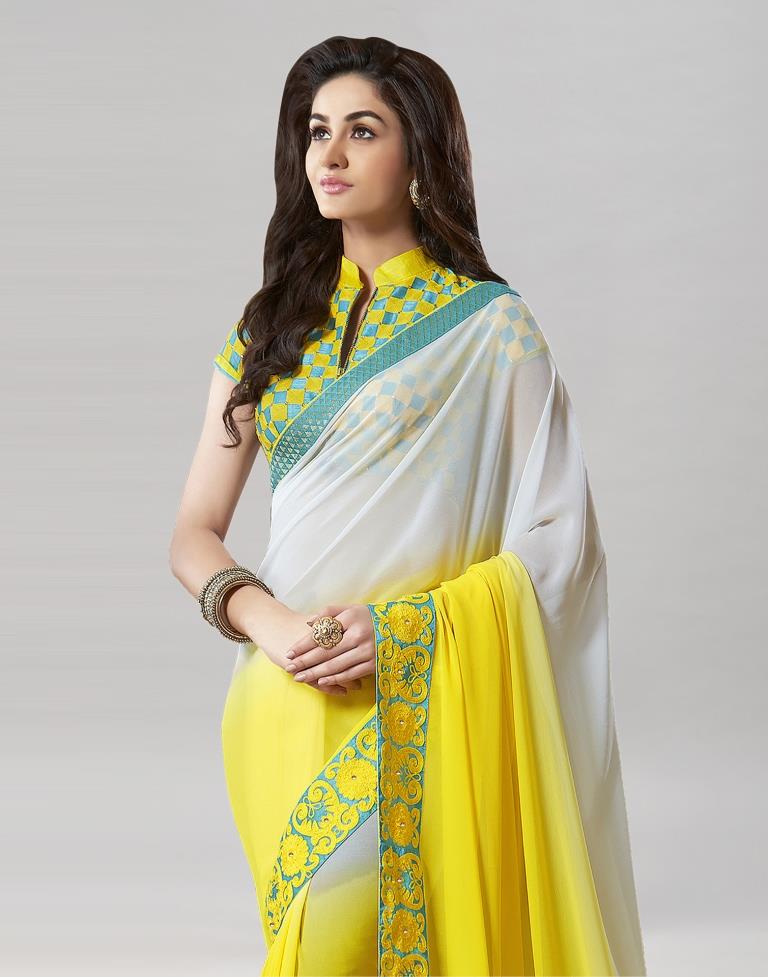 Yellow Embroidery Saree | Sudathi