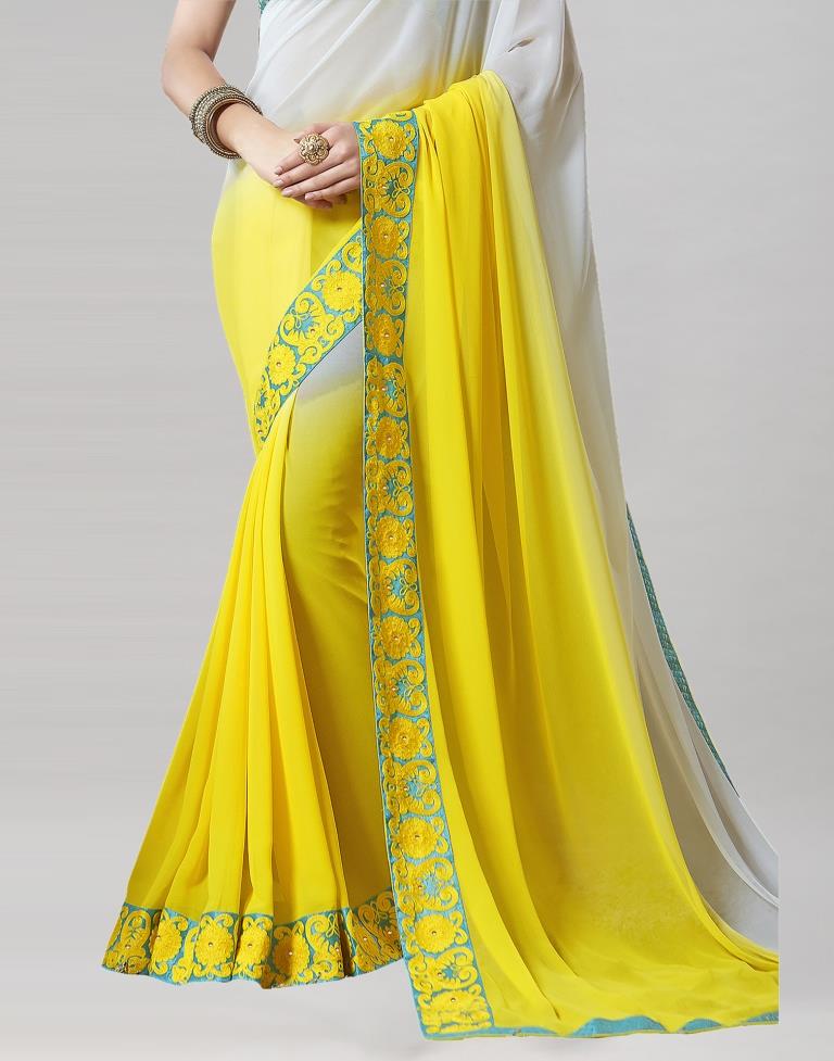 Yellow Embroidery Saree | Sudathi