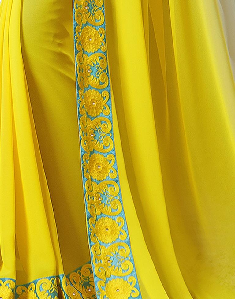 Yellow Embroidery Saree | Sudathi