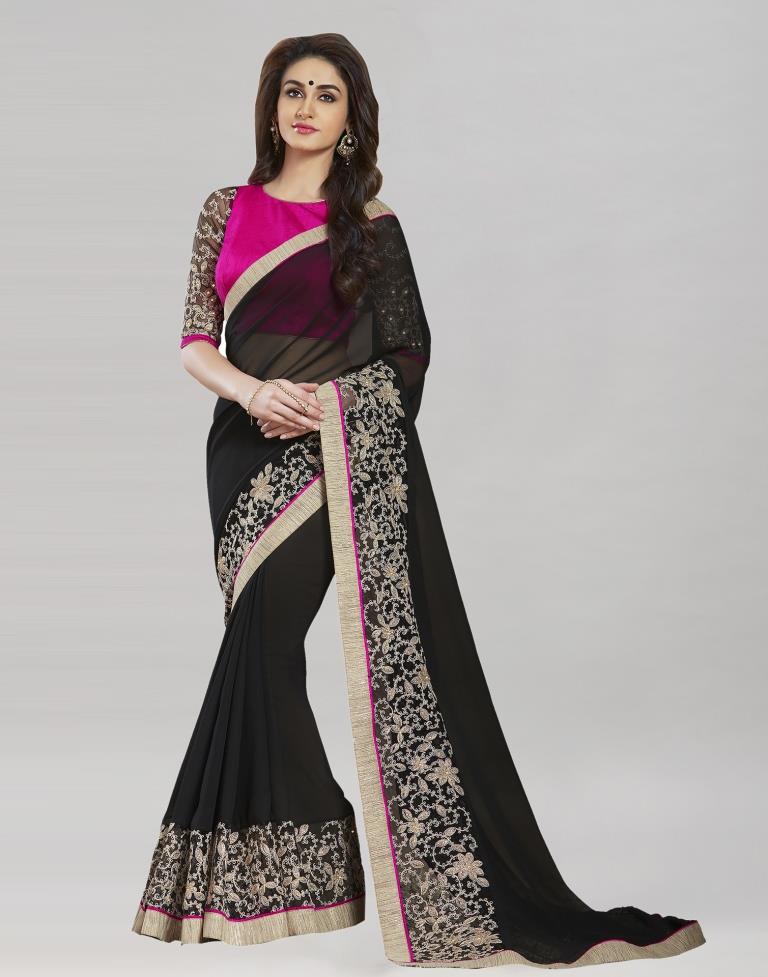 Black Embroidery Saree | Sudathi