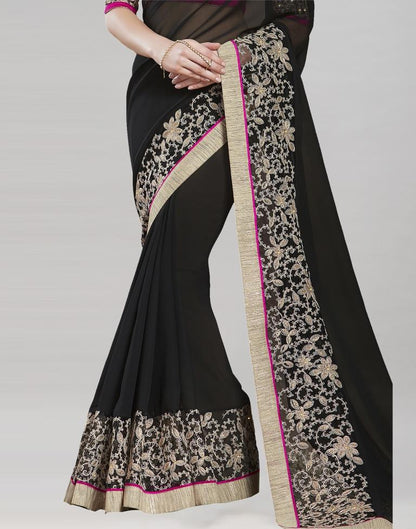 Black Embroidery Saree | Sudathi