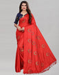 Red Coloured Poly Silk Embroidered Partywear saree | Sudathi