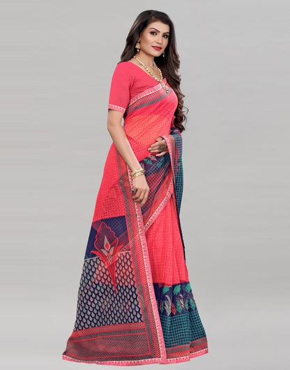 Punch Pink Cotton Saree | Sudathi