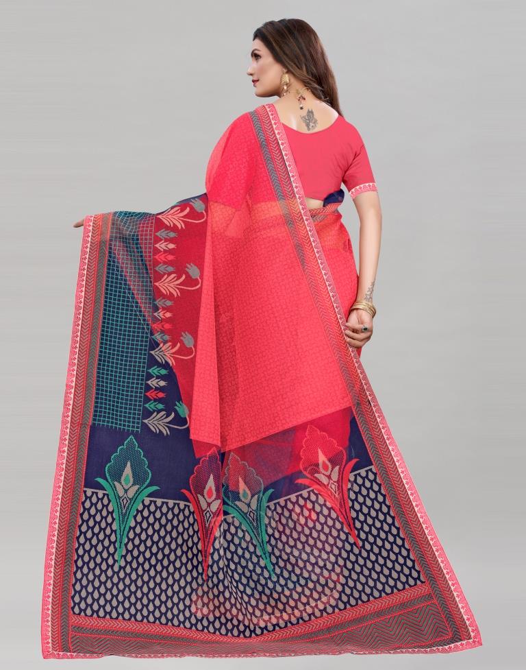 Punch Pink Cotton Saree | Sudathi