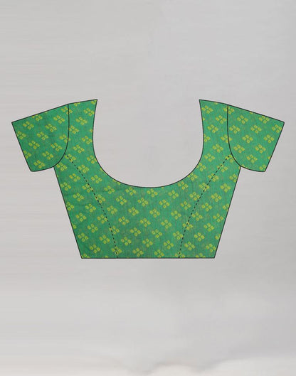 Green Floral Bandhani Printed Chiffon Saree | Sudathi