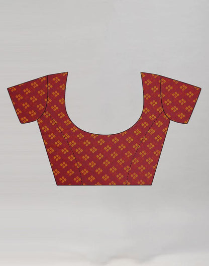Maroon Floral Bandhani Printed Chiffon Saree | Sudathi