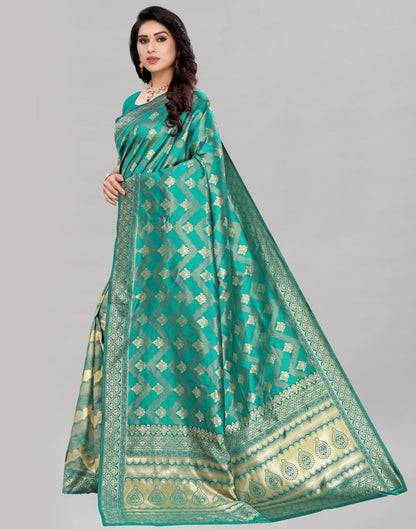 Gleaming Rama Banarasi Saree | Sudathi