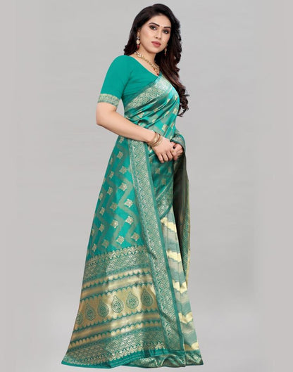 Gleaming Rama Banarasi Saree | Sudathi