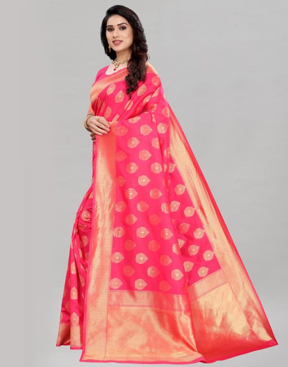 Idyiic Neon Pink Banarasi Saree | Sudathi