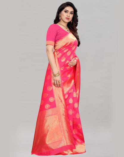 Idyiic Neon Pink Banarasi Saree | Sudathi