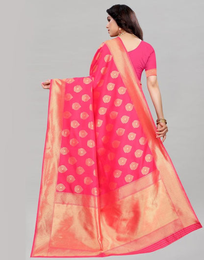 Idyiic Neon Pink Banarasi Saree | Sudathi