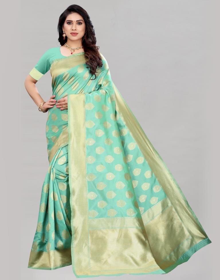 Pista Cream Banarasi Saree | Sudathi