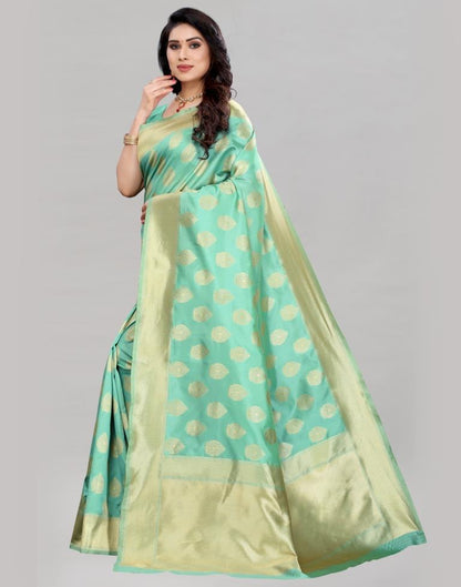 Pista Cream Banarasi Saree | Sudathi