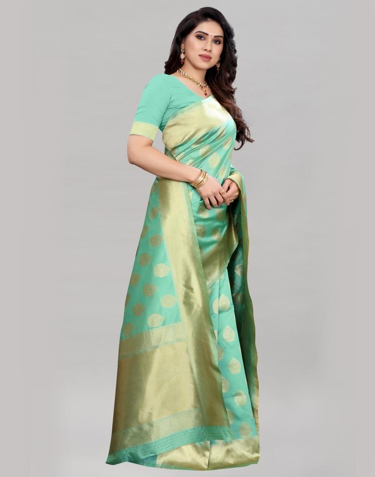 Pista Cream Banarasi Saree | Sudathi
