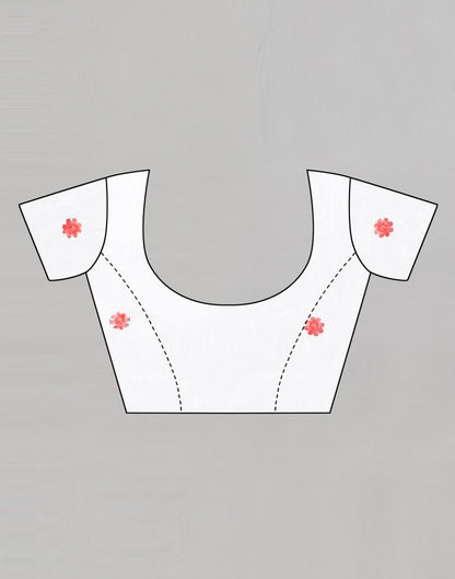 Coral Pink Embroidered Cotton Saree | Sudathi