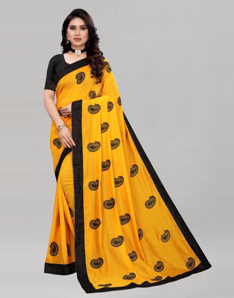 Affluent Turmeric Yellow Silk Saree | Sudathi