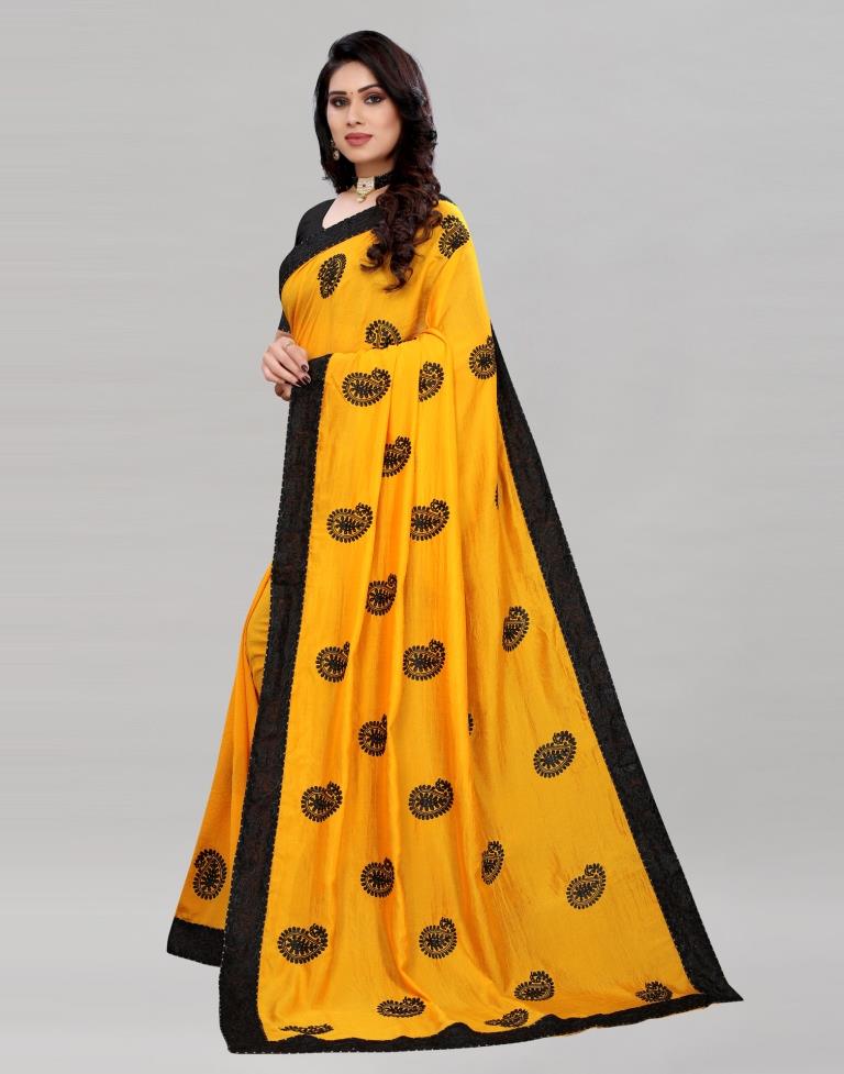 Affluent Turmeric Yellow Silk Saree | Sudathi