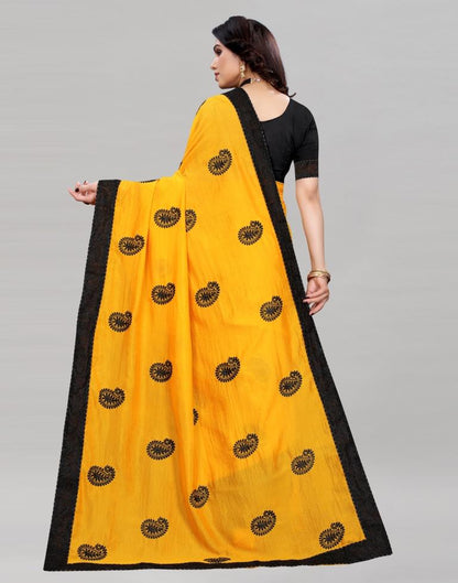 Affluent Turmeric Yellow Silk Saree | Sudathi