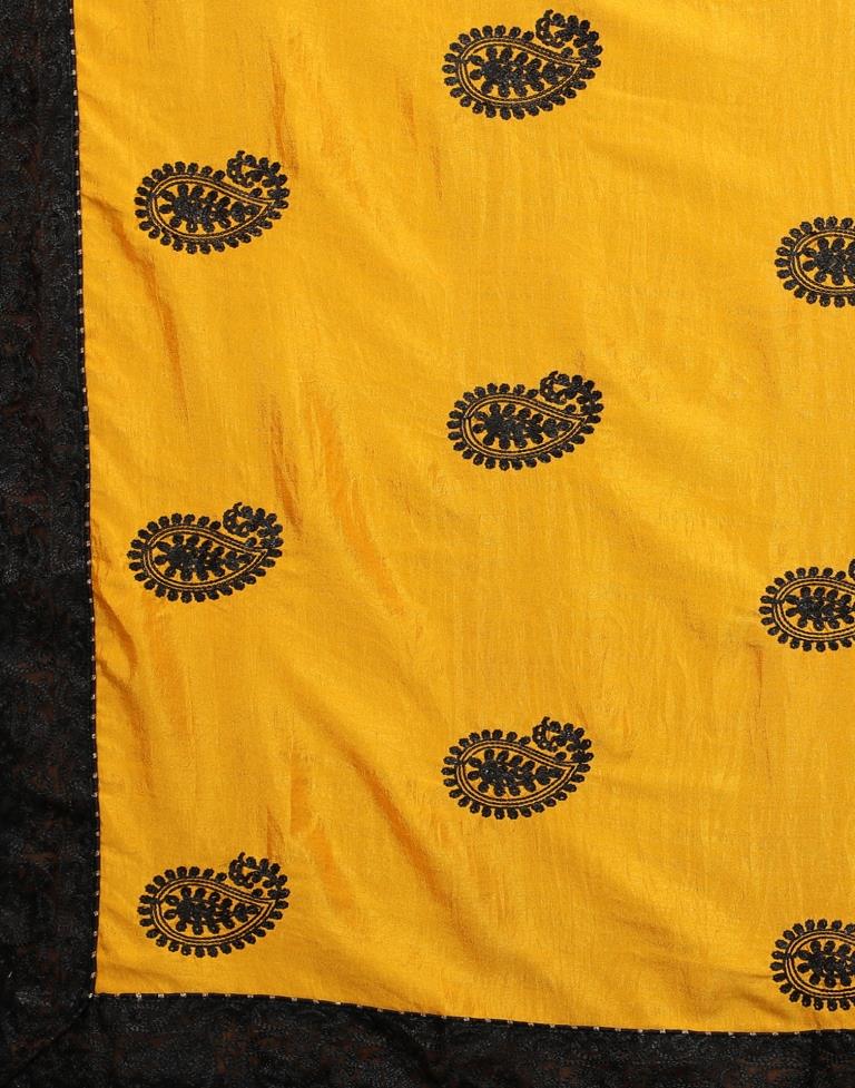 Affluent Turmeric Yellow Silk Saree | Sudathi