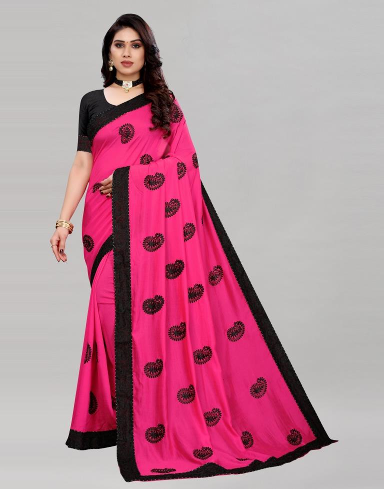 Creative Pink Silk Saree | Sudathi