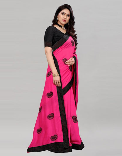 Creative Pink Silk Saree | Sudathi