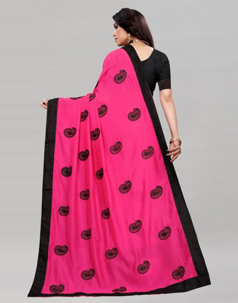Creative Pink Silk Saree | Sudathi