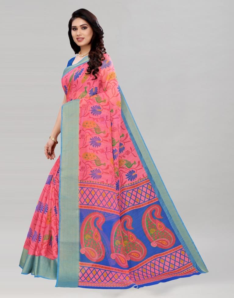 Punch Pink Cotton Saree | Sudathi