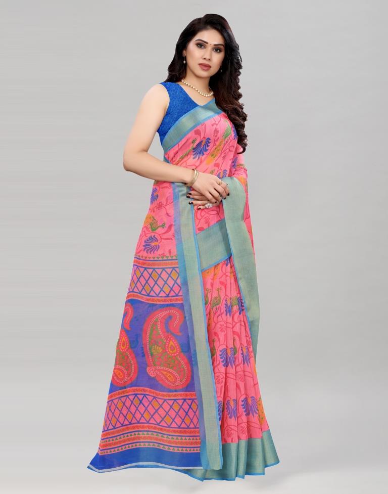 Punch Pink Cotton Saree | Sudathi