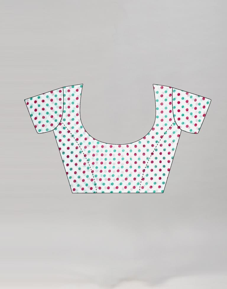 Splendiferous White Cotton Saree | Sudathi