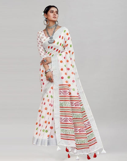 Fabulous White Cotton Saree | Sudathi