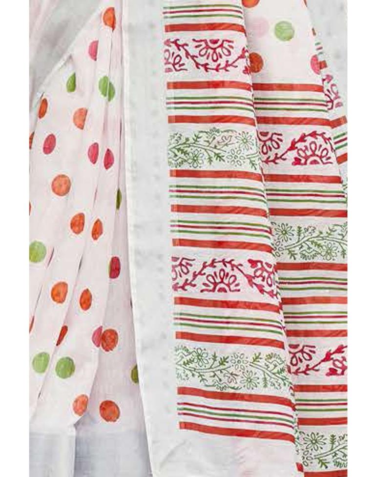 Fabulous White Cotton Saree | Sudathi