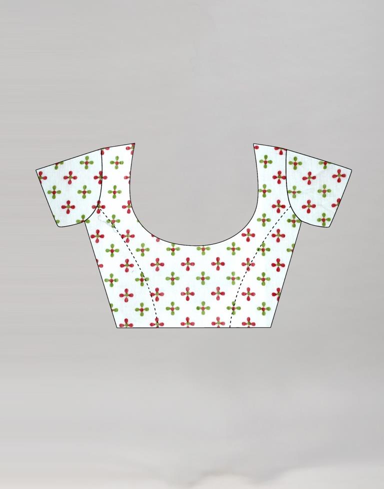 Captivating White Cotton Saree | Sudathi