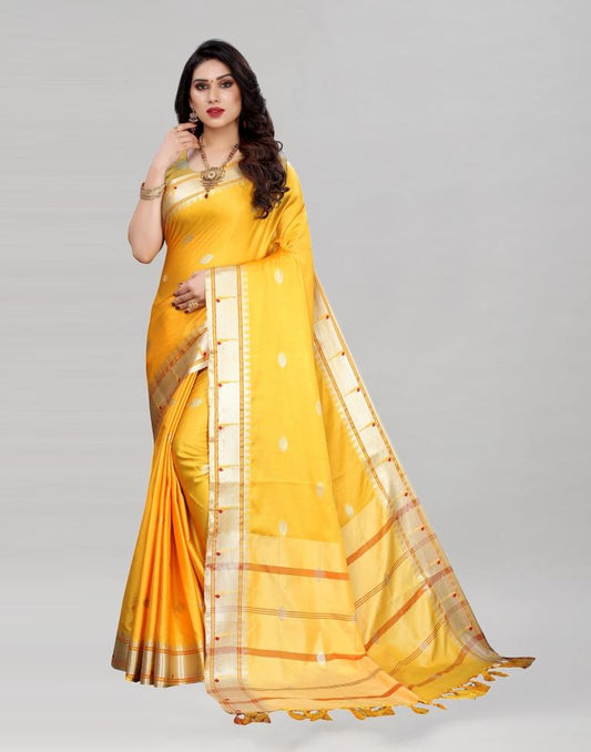 Turmeric Yellow Paithani Saree | Sudathi