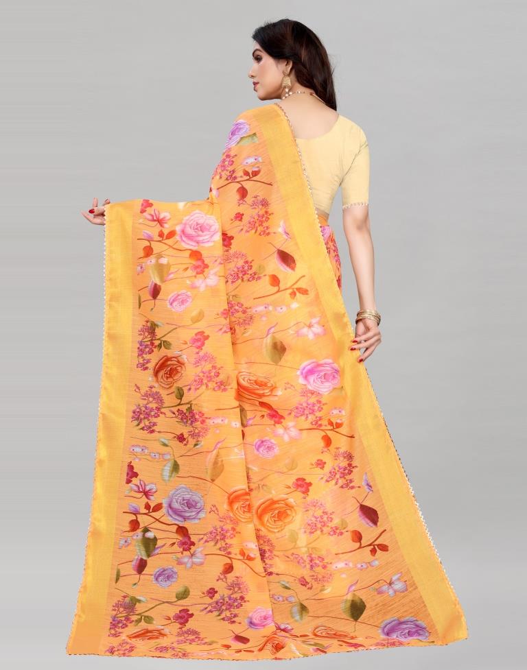 Definitive Orange Cotton Saree | Sudathi