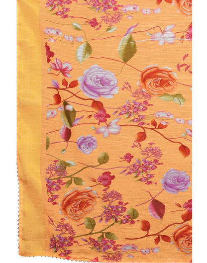 Definitive Orange Cotton Saree | Sudathi