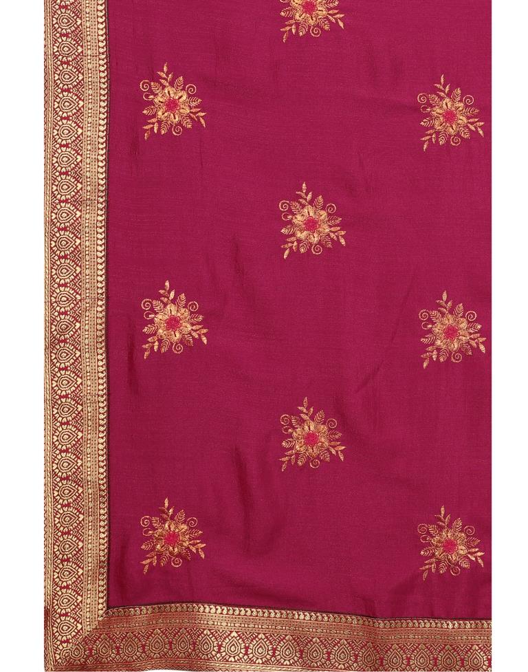 Pink Silk Embroidered Silk Saree | Sudathi