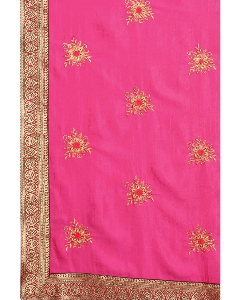 Pink Silk Embroidered Silk Saree | Sudathi