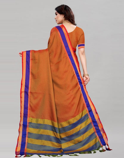 Blue Banarasi Self Woven Cotton Saree