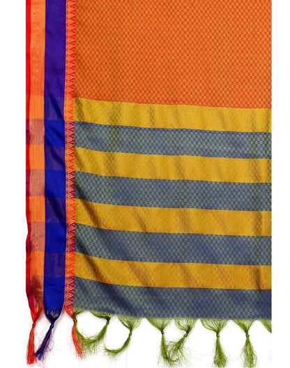 Blue Banarasi Self Woven Cotton Saree