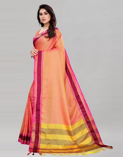 Orange Hand Weaving Cotton Saree | Sudathi