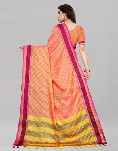 Orange Hand Weaving Cotton Saree | Sudathi