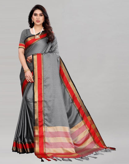 Grey Hand Weaving Cotton Saree | Sudathi