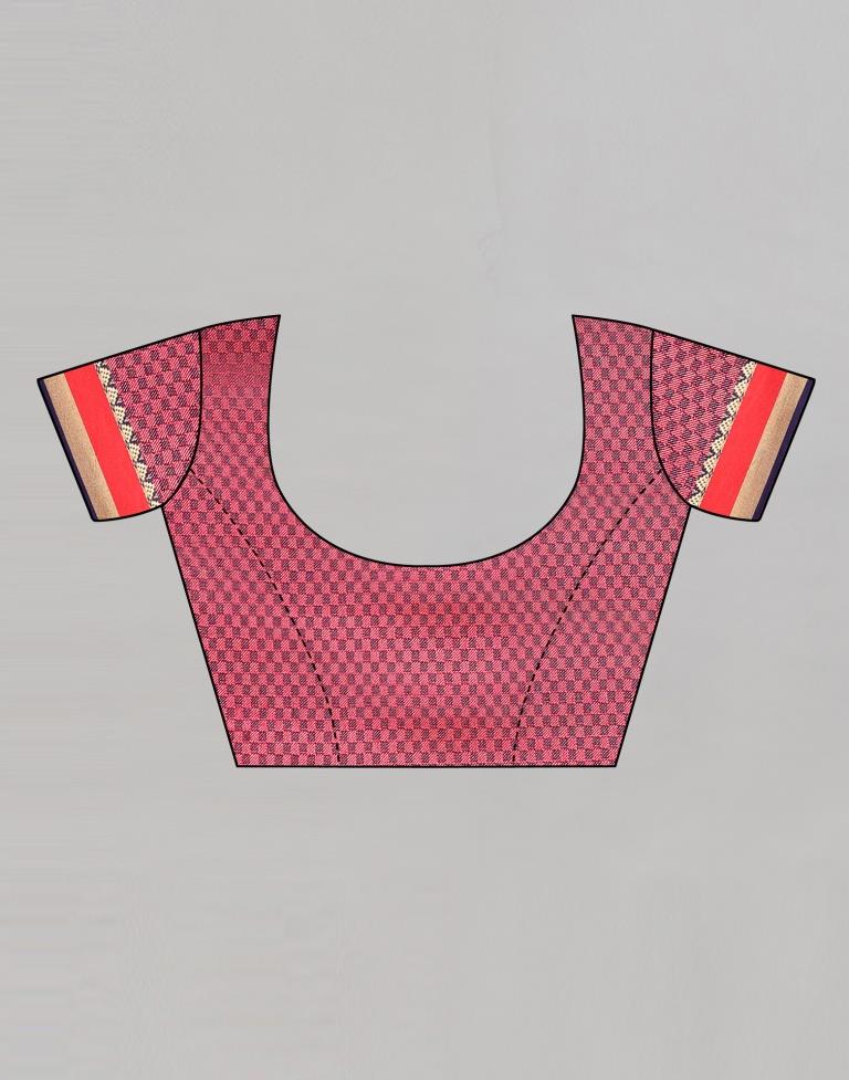 Rose Pink Hand Weaving Cotton Saree | Sudathi